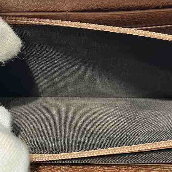 GUCCI GG Canvas Leather Round Long Wallet Brown Pink - Picture 6 of 9